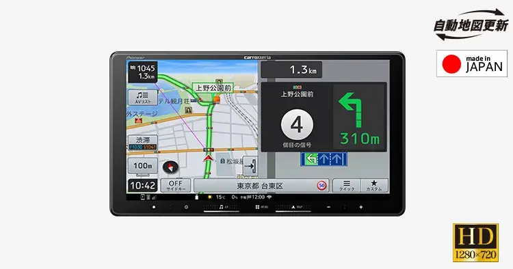 Pioneer 楽ナビ AVIC-RF722製品本体の正面写真
